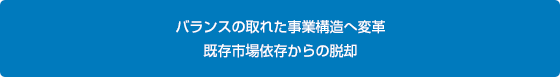 バランスの取れた事業構造へ変革
            既存市場依存からの脱却